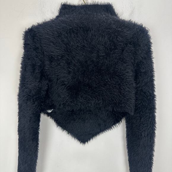 Marc Jacobs Hairy Grunge Pointed Sweater Cropped Black XS NEW Sample - Picture 8 of 9